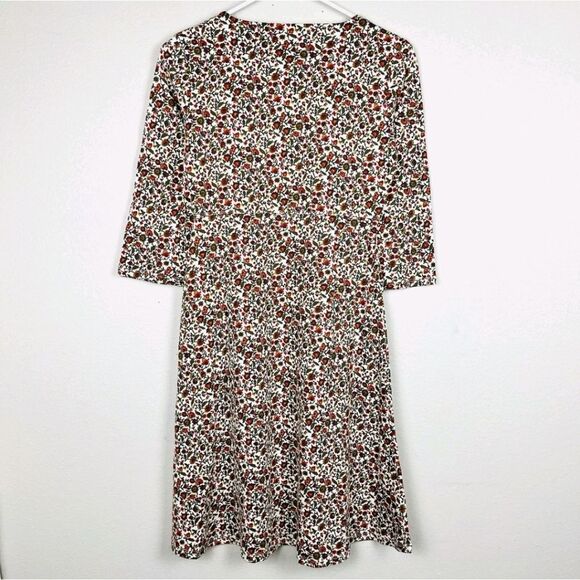 Toad & Co Rosalinda Floral Salt Vine Print A-Line 3/4 Sleeve Casual Dress Medium - Picture 6 of 7